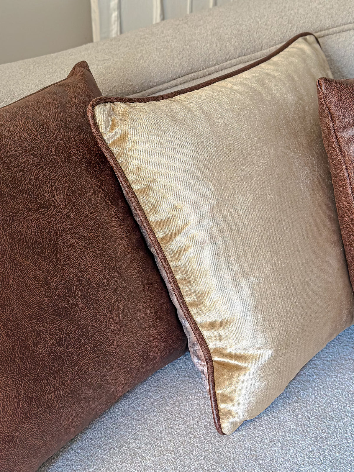 Brown  leather cushion
